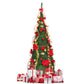 Costway 6' Pre-lit Spruce Christmas Tree with Light and Ribbon