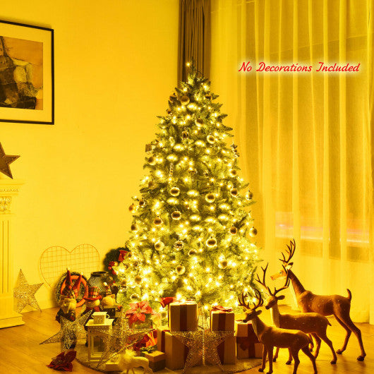 Costway 6' Premium Hinged Artificial Fir Christmas Tree with LED Lights