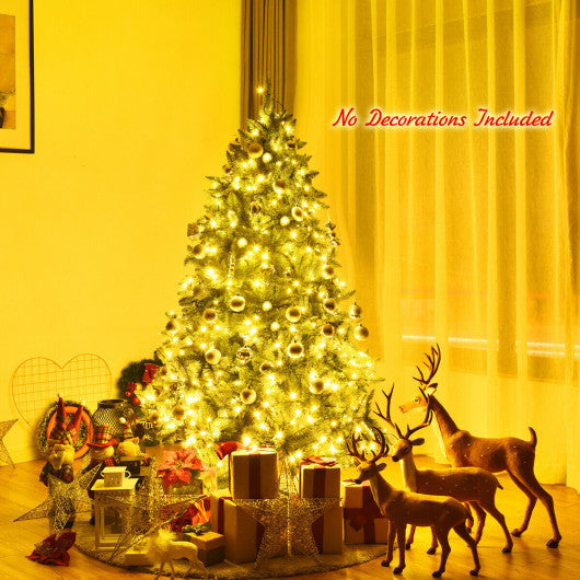 Costway 6' Premium Hinged Artificial Fir Christmas Tree with LED Lights