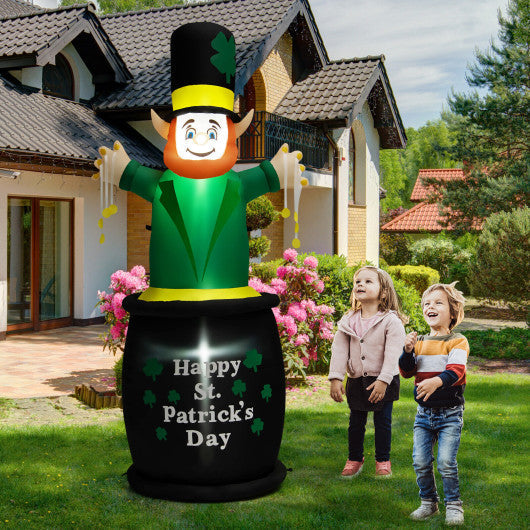 Costway 6' St Patrick's Day Inflatables Leprechaun Irish Day Decoration with LED Lights