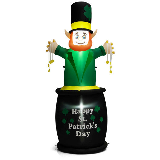 Costway 6' St Patrick's Day Inflatables Leprechaun Irish Day Decoration with LED Lights