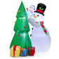 Costway 6' Tall Inflatable Christmas Snowman and Tree Decoration Set with LED Lights