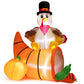 Costway 6' Thanksgiving Inflatable Turkey on Cornucopia Harvest Autumn Decor with Light