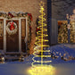 Costway 6' White Light Up Spiral Christmas Tree with Tree Top Star