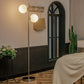 Costway 65" Silver LED Floor Lamp with 2 Light Bulbs and Foot Switch