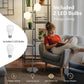 Costway 65" Silver LED Floor Lamp with 2 Light Bulbs and Foot Switch