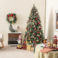 Costway 6.5' Hinged Christmas Tree with 450 PVC Branch Tips and 200 Warm White LED Lights