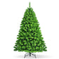 Costway 6.5' Pre-Lit Hinged Christmas Tree Green Flocked with 924 Tips and 370 LED Lights