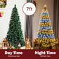 Costway 7' Double-color Lights Fiber Optic Christmas Tree
