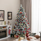 Costway 7' Flocked Christmas Tree with 250 Warm White LED Lights and 752 Mixed Branch Tips