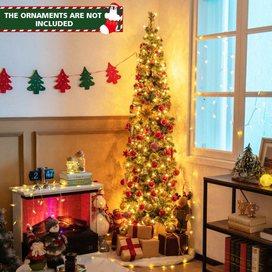 Costway 7' Half Christmas Tree with Pine Needles and 150 Lights