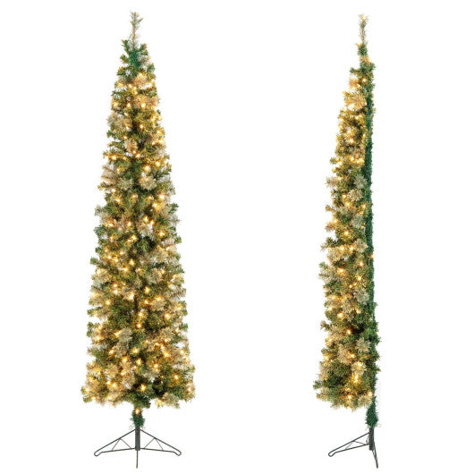 Costway 7' Half Christmas Tree with Pine Needles and 150 Lights