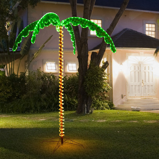 Costway 7' LED Pre-lit Palm Tree Decor with Light Rope