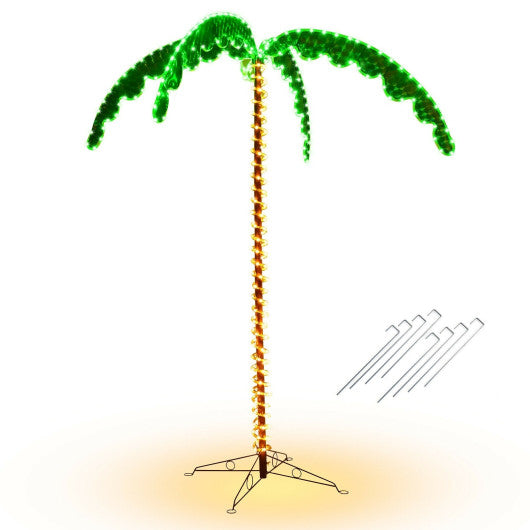 Costway 7' LED Pre-lit Palm Tree Decor with Light Rope