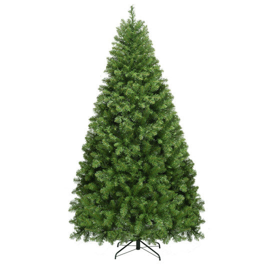 Costway 7' Pre-Lit Artificial PVC Christmas Tree with LED Lights and Stand