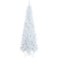Costway 7' Pre-Lit Hinged Pencil Christmas Tree White with 300 LED Lights and 8 Flash Modes