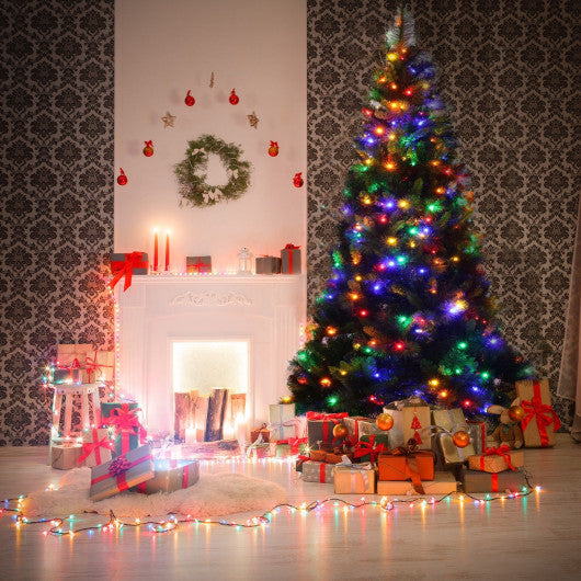 Costway 7' Pre-Lit PVC Artificial Christmas Tree with Multicolor Lights