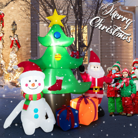 Costway 7.2' Inflatable Lighted Christmas Decoration Tree with Santa Claus