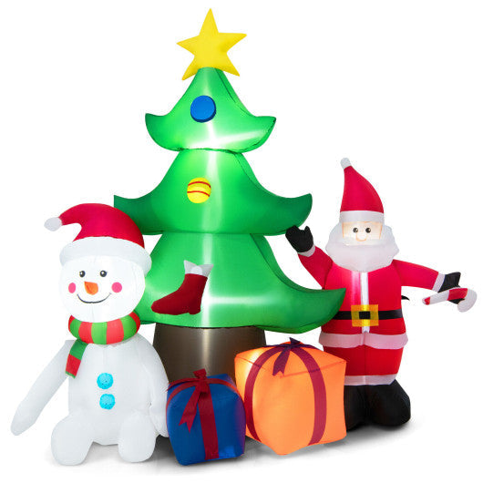 Costway 7.2' Inflatable Lighted Christmas Decoration Tree with Santa Claus