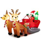 Costway 7.2' Long Christmas Inflatable Santa Rides Sled with LED Lights