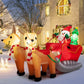 Costway 7.2' Long Christmas Inflatable Santa Rides Sled with LED Lights
