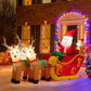 Costway 7.2' Long Christmas Inflatable Santa on Sleigh with LED Lights Dog and Gifts Yard