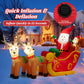 Costway 7.2' Long Christmas Inflatable Santa on Sleigh with LED Lights Dog and Gifts Yard