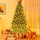 Costway 7.5' Artificial Fir Christmas Tree with LED Lights and 1968 Branch Tips
