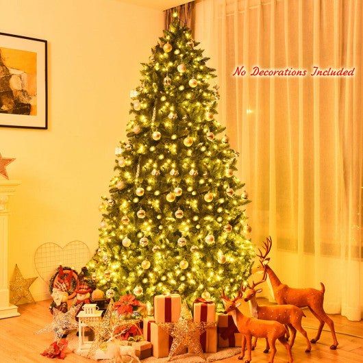 Costway 7.5' Artificial Fir Christmas Tree with LED Lights and 1968 Branch Tips