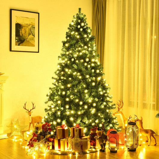 Costway 7.5' PVC Artificial Christmas Tree with LED Lights