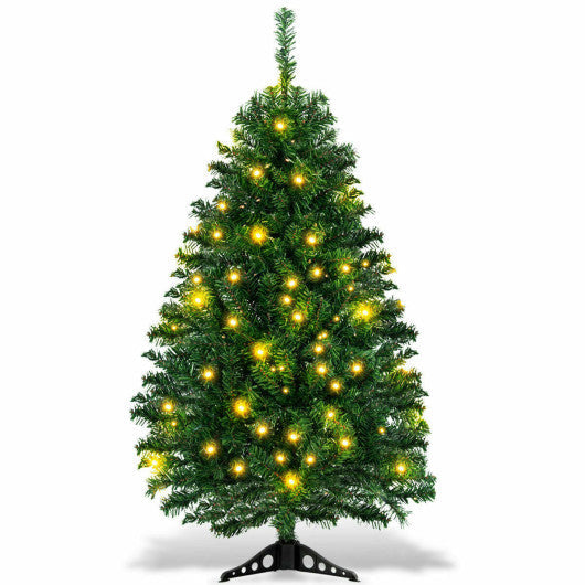 Costway 7.5' Pre-Lit Artificial Spruce Christmas Tree with 550 Multicolor Lights for Festival