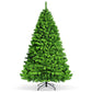 Costway 7.5' Pre-Lit Hinged Christmas Tree Green Flocked with 1404 Tips and 530 LED Lights