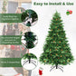 Costway 7.5 ft Artificial Christmas Tree with LED Lights and Pine Cones