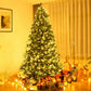 Costway 8' Flocked Artificial Christmas Tree with LED Lights and Pine Cones