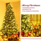 Costway 8' Flocked Artificial Christmas Tree with LED Lights and Pine Cones