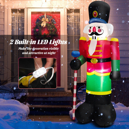 Costway 8' Inflatable Nutcracker Soldier with 2 Built-in LED Lights