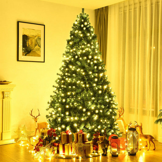 Costway 8' PVC Artificial Christmas Tree with LED Lights