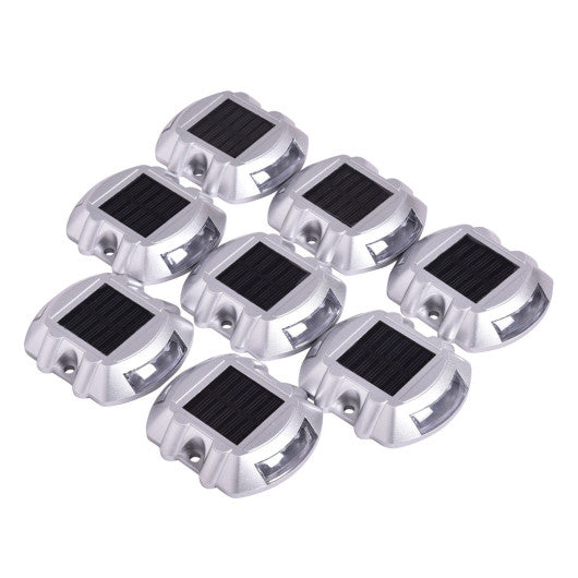 Costway 8 Pack Road Driveway Pathway Ground Solar Power LED Lights