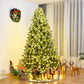 Costway 8' Pre-Lit Artificial PVC Christmas Tree with LED Lights and Stand