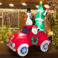 Costway 8' Tall Inflatable Santa Claus on Red Truck with LED Lights