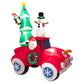 Costway 8' Tall Inflatable Santa Claus on Red Truck with LED Lights