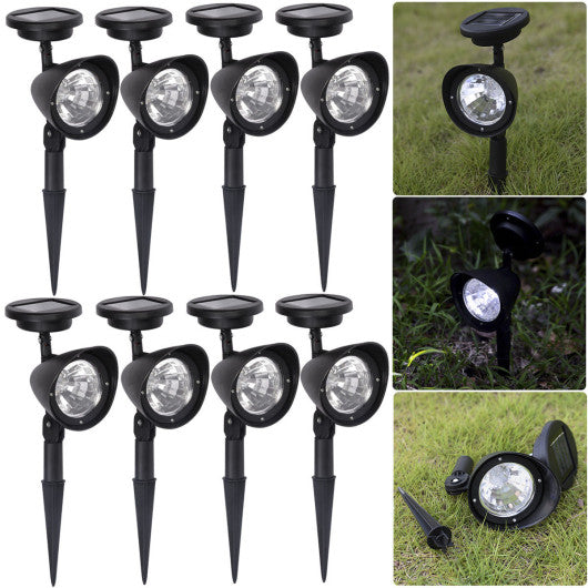 Costway 8 pcs. 4-LED Solar Spot Light Outdoor Garden Lawn Landscape LED Spotlight Path Lamp