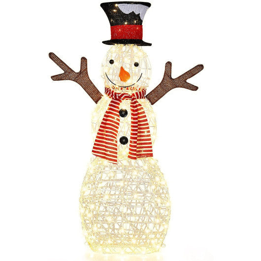 Costway 80 Lights Indoor/Outdoor Christmas Lighted Snowman Decorations with Pre-Lit