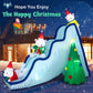 Costway 9' Inflatable Polar Bear Slide Scene Decoration with LED Lights