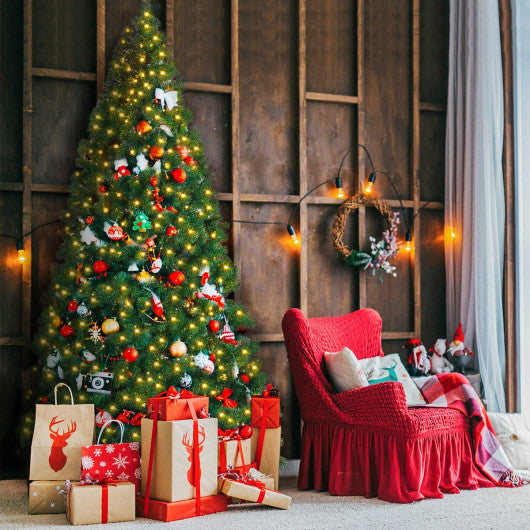 Costway 9' Pre-Lit PVC Artificial Christmas Tree with 700 LED Lights