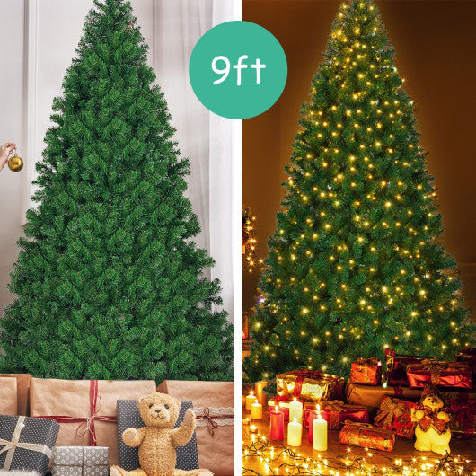 Costway 9' Pre-Lit PVC Artificial Christmas Tree with 700 LED Lights