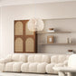 Costway Beige Round Farmhouse Rattan Pendant Lights with Adjustable Hanging Rope