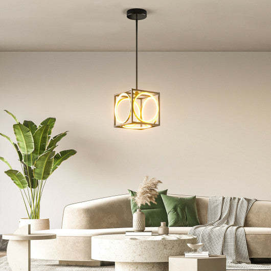 Costway Black Modern LED Pendant Light with 42 Inches Adjustable Suspender