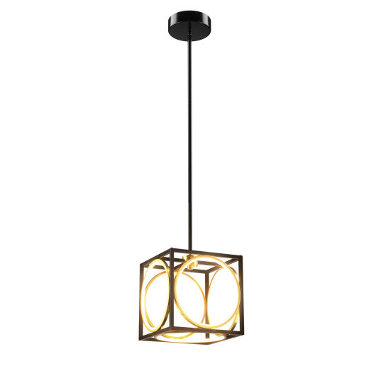 Costway Black Modern LED Pendant Light with 42 Inches Adjustable Suspender