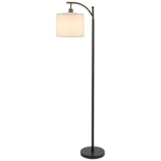 Costway Black Standing Industrial Arc Light with Hanging Lamp Shade Bedroom